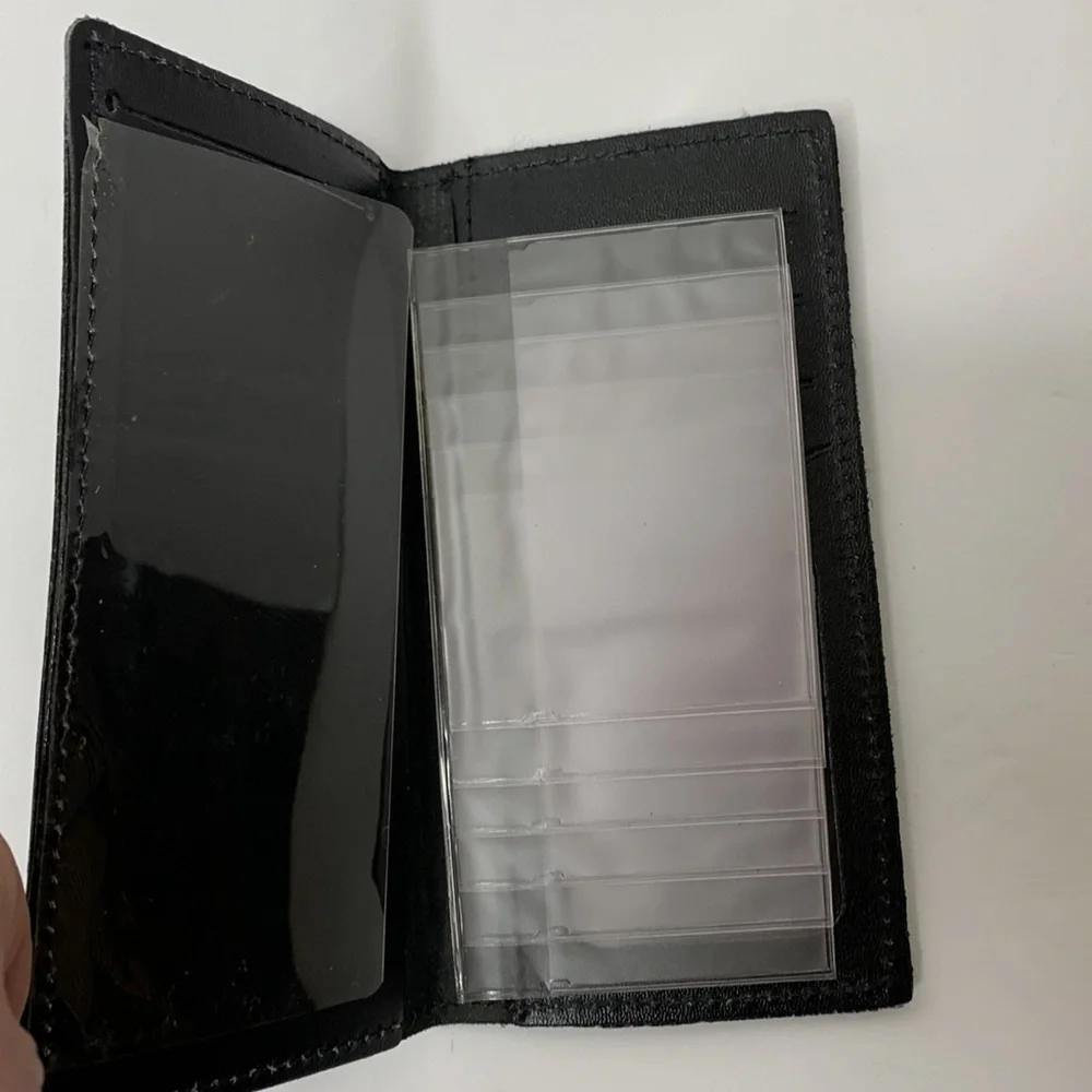 MAS | Black Genuine Leather Bald Eagle Etched Wallet | Pocketbook | Card Holder